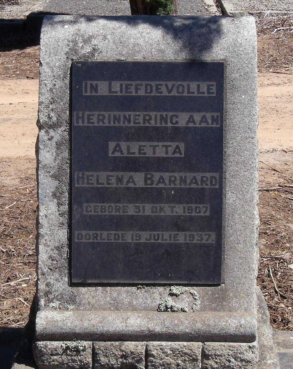 BARNARD Aletta Helena 1907-1937