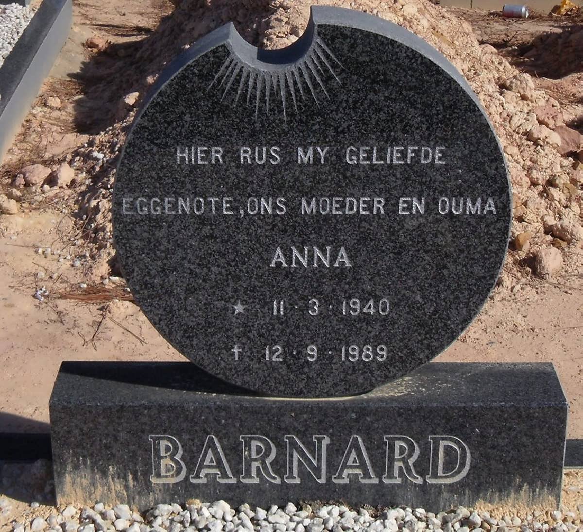 BARNARD Anna 1940-1989