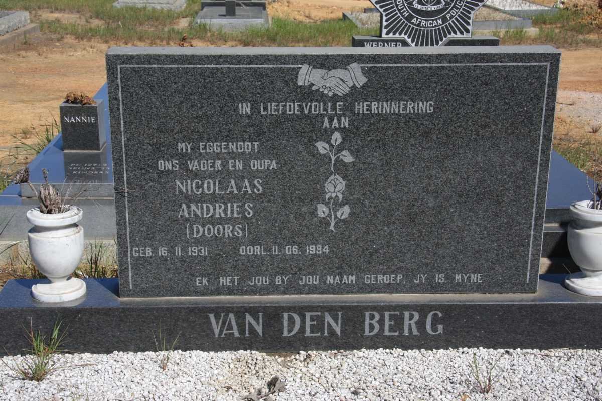 BERG Nicolaas Andries, van den 1931-1994