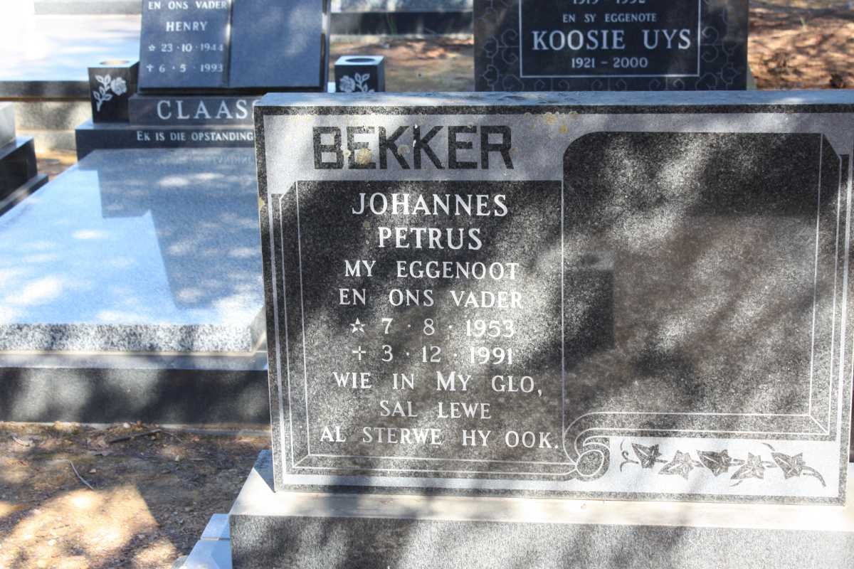 BEKKER Johannes Petrus 1953-1991
