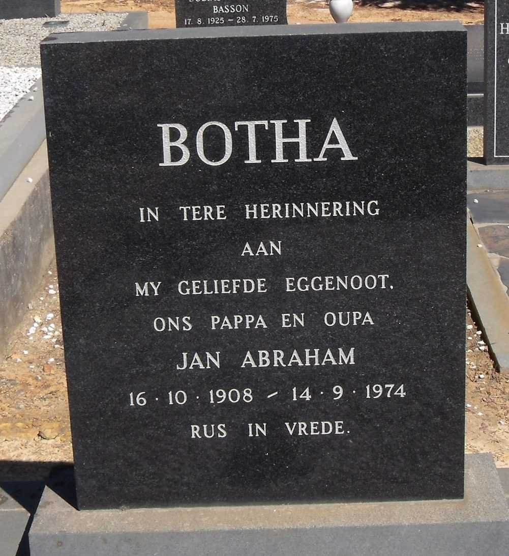 BOTHA Jan Abraham 1908-1974
