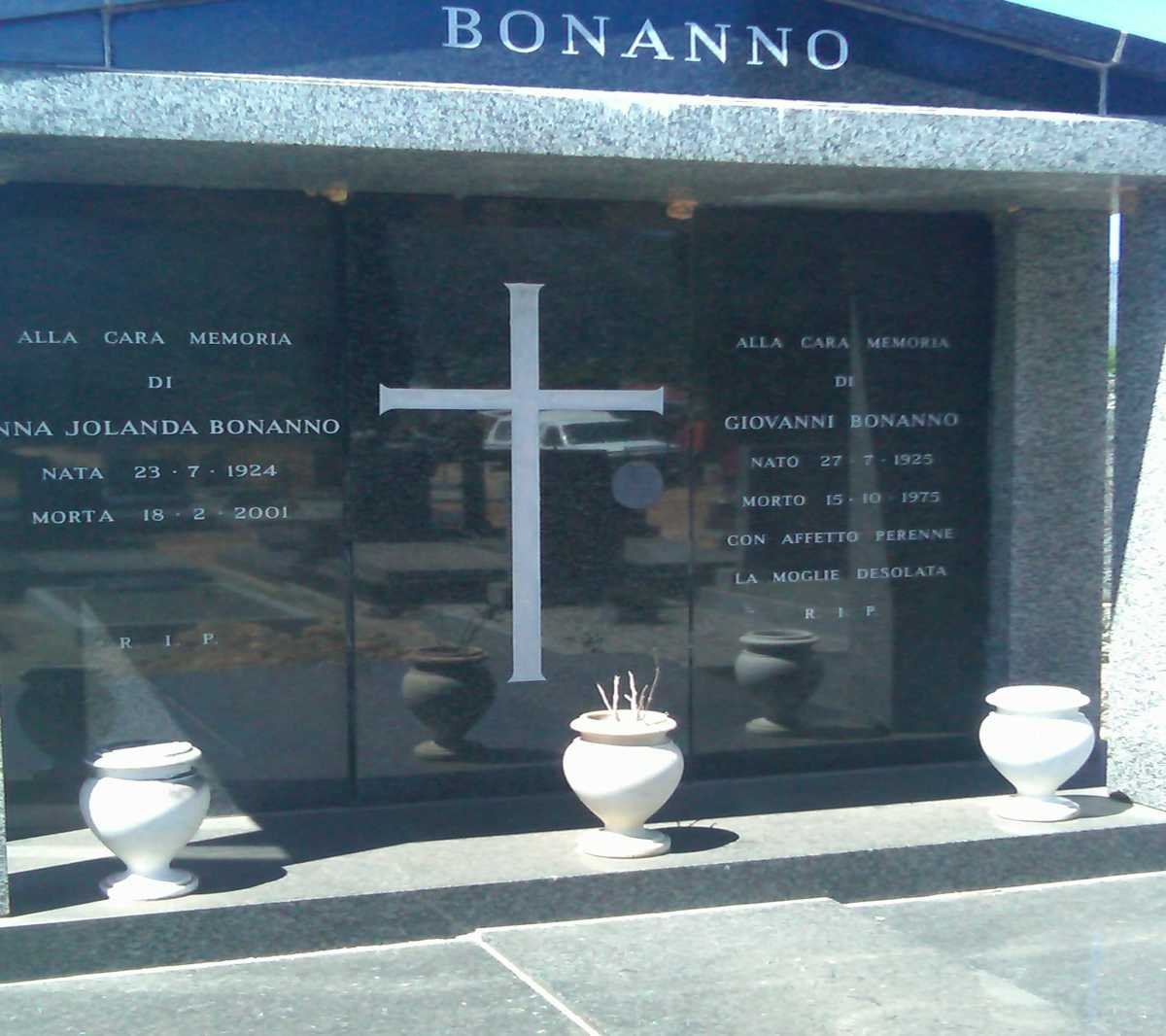 BONANNO Giovanni 1925-1975 &amp; Anna Jolanda 1924-2001