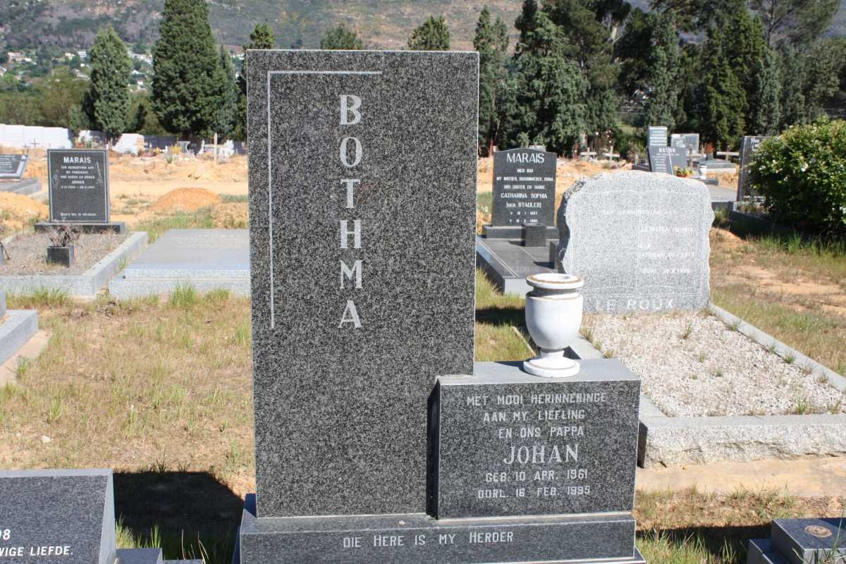 BOTHMA Johan 1943-1998 &amp; Anna Sophia 1958-2000