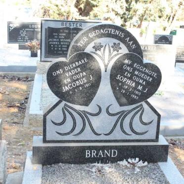 BRAND Jacobus J. 1911- &amp; Sophia M.J. 1915-1985