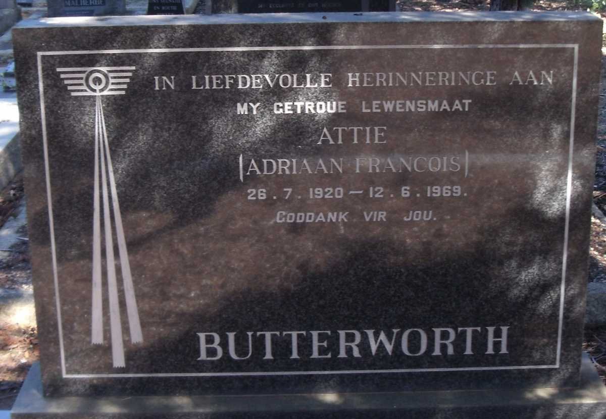 BUTTERWORTH Adriaan Francois 1920-1969