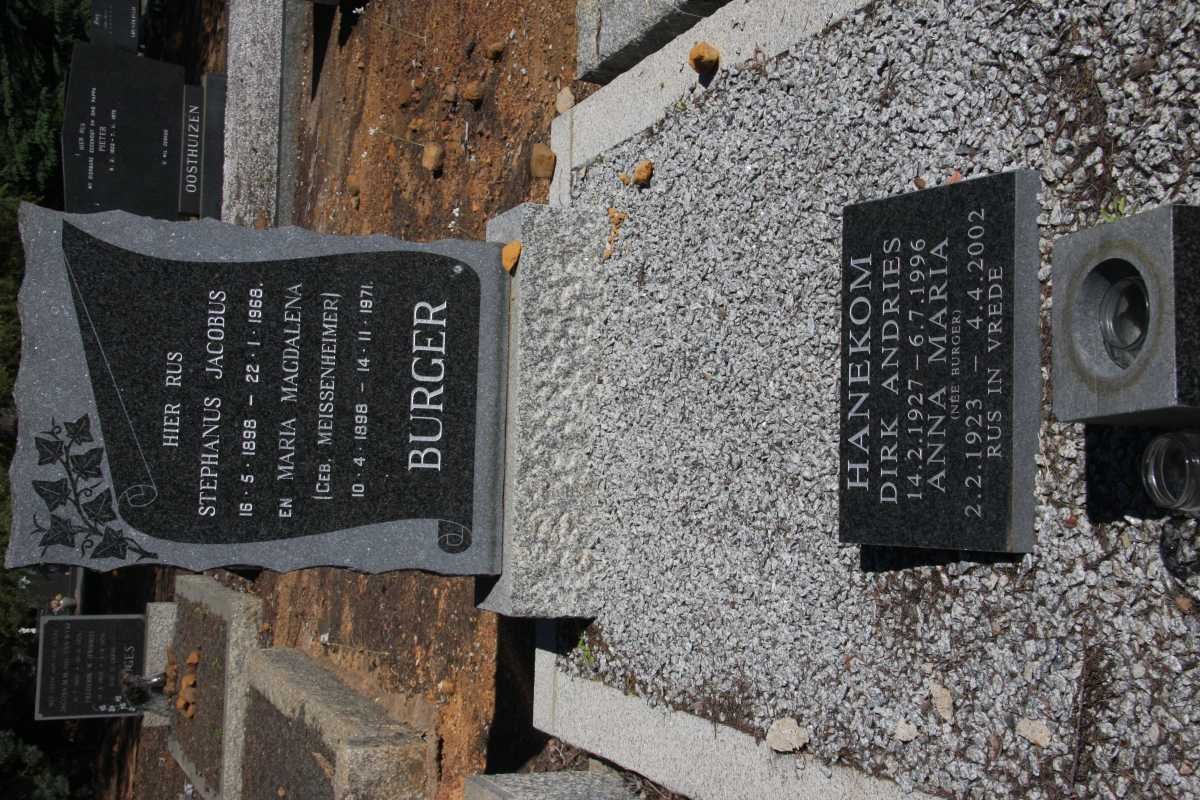 BURGER Stephanus Jacobus 1898-1968 &amp; Maria Magdalena MEISSENHEIMER 1898-1971