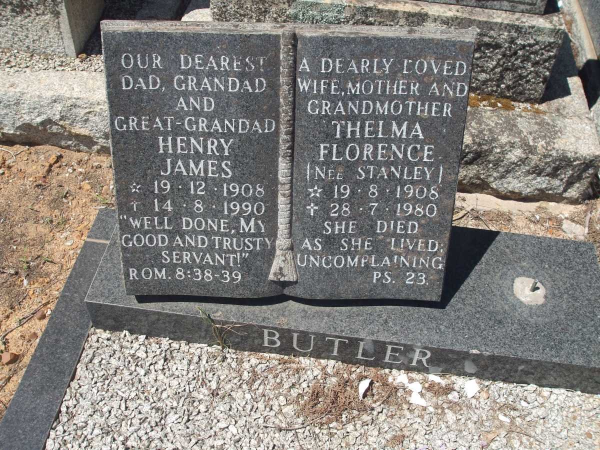 BUTLER Henry James 1908-1990 &amp; Thelma Florence STANLEY 1908-1980