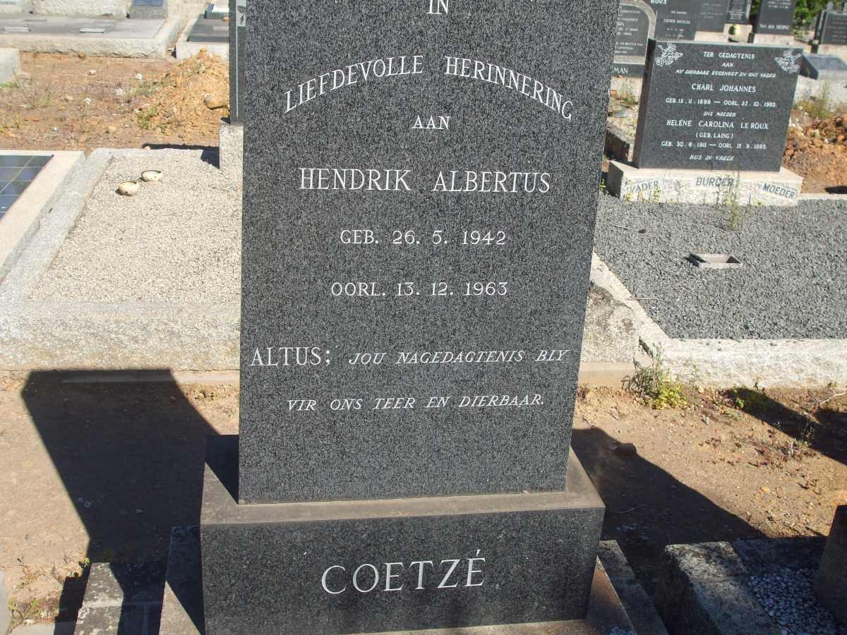COETZE Hendrik Albertus 1942-1963