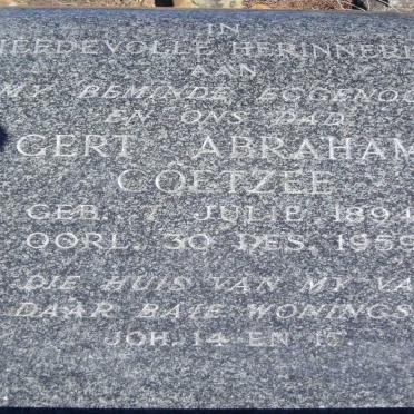 COETZEE Gert Abraham 1894 - 1959