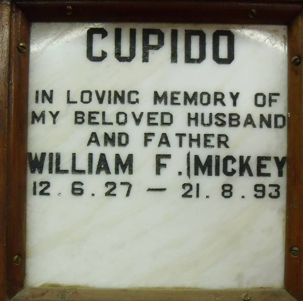 CUPIDO William F. 1927-1993