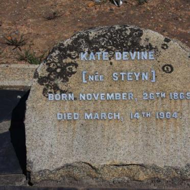 DEVINE Kate nee STEYN 1865-1964