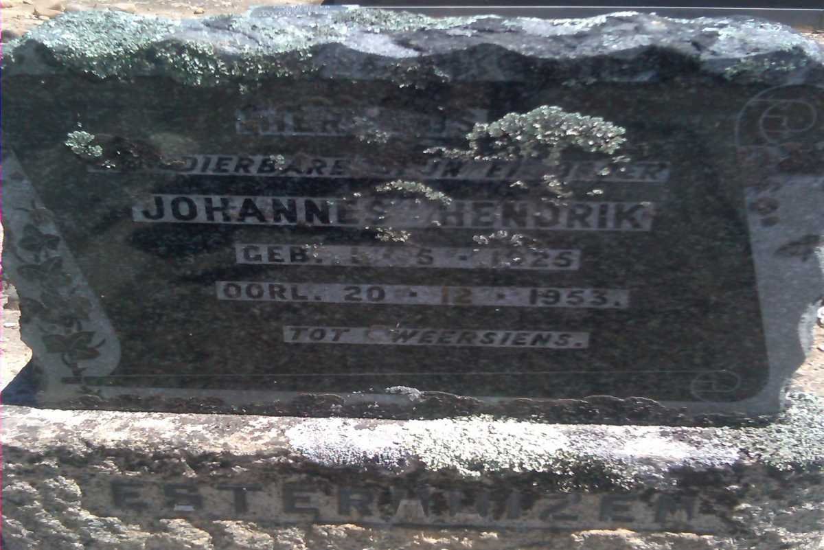 ESTERHUIZEN Johannes Hendrik 1925-1953