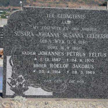 GELDERBLOM Johannes Petrus Feltus 1887-1970 &amp; Susara Johanna Susanna VAN WYK