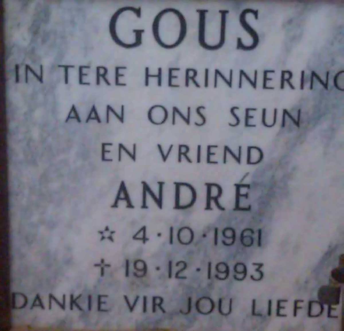 GOUS André 1961-1993