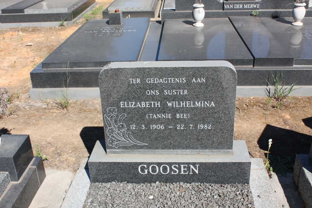 GOOSEN Elizabeth Wilhelmina 1906-1982