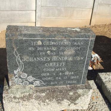 GREEFF Johannes Hendrik v d W 1888-1962