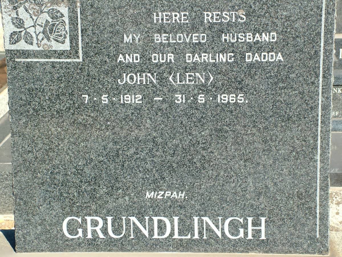 GRUNDLINGH John 1912-1965