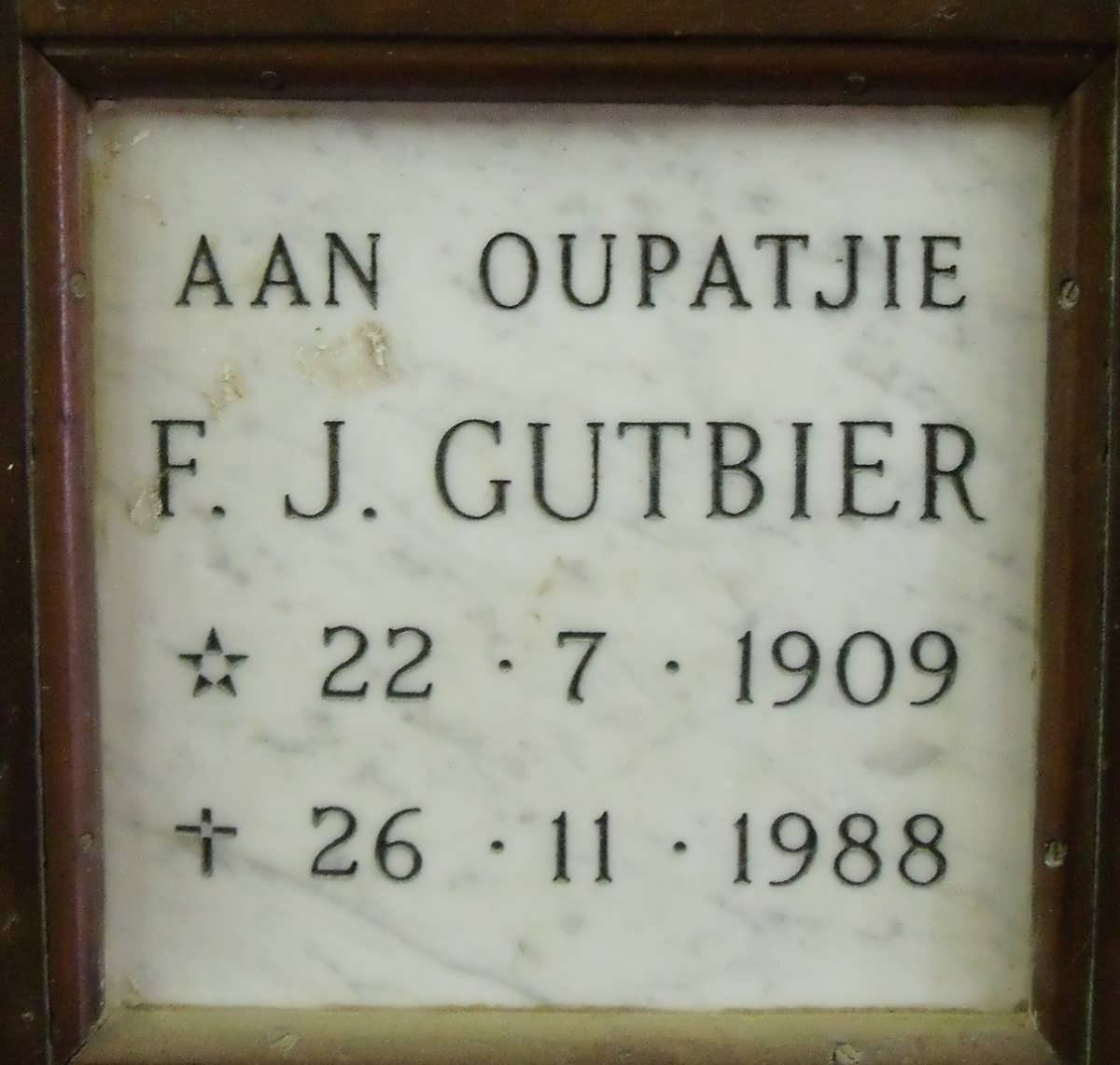 GUTBIER F.J. 1909-1988