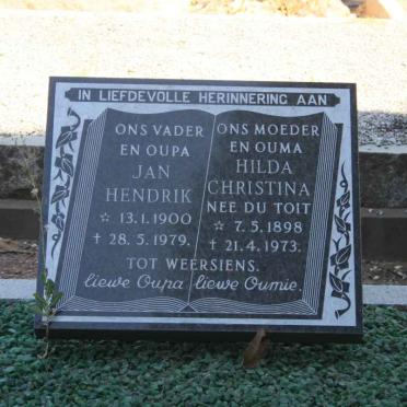 HARMSE Jan Hendrik 1900-1979 &amp; Hilda Christina DU TOIT 1898-1973