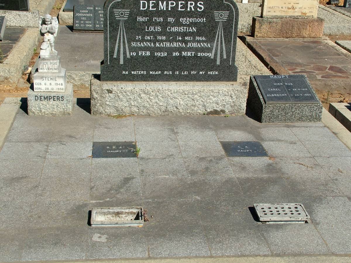 HAUPT Carel Albrecht 1915-1990 :: HAUPT S.K.J. :: DEMPERS Louis Christian 1918-1966 &amp; Susanna Katharina Johanna1932-2009