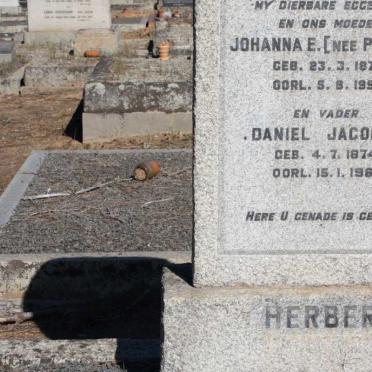 HERBERT Daniel Jacobus 1874-1961 &amp; Johanna E. PEPLER 1873-1950