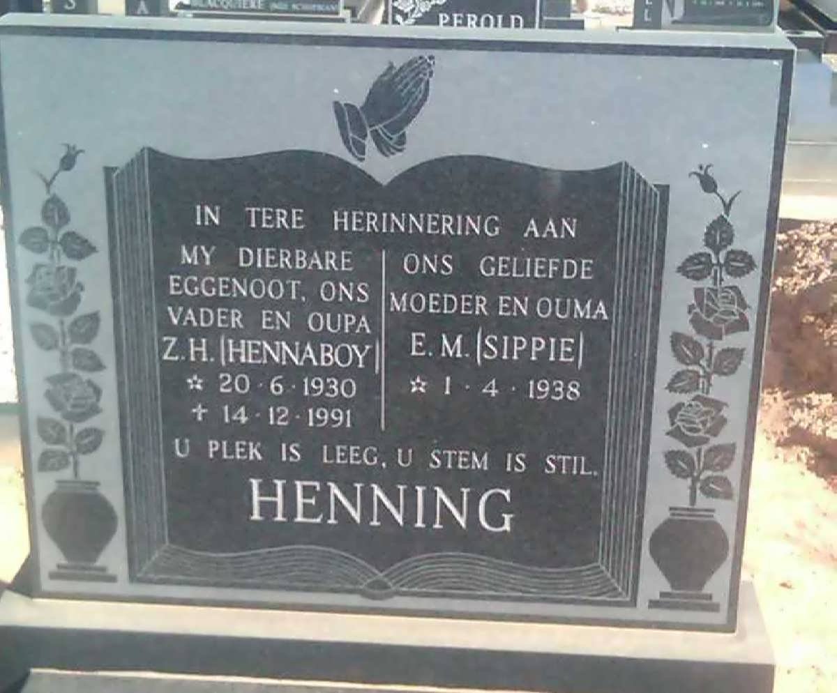 HENNING Z.H. 1930-1991 &amp; E.M. 1938-
