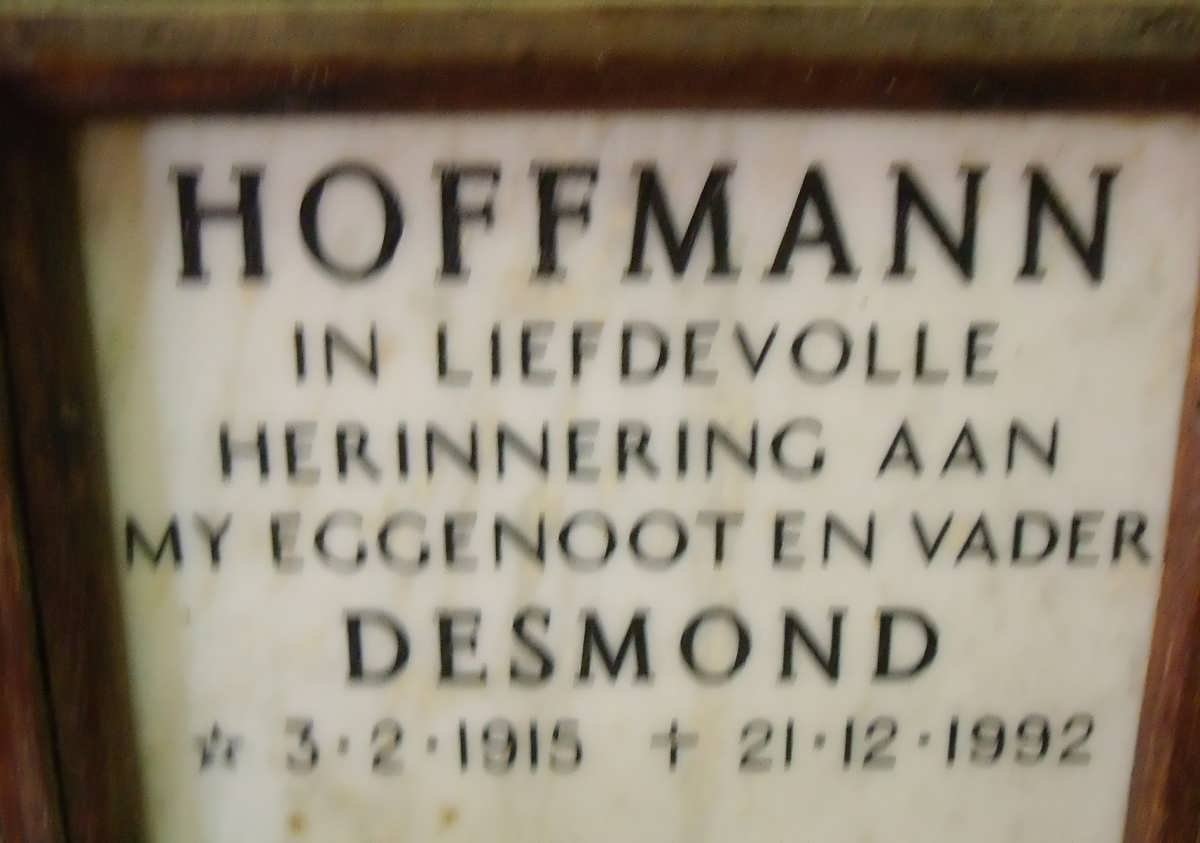 HOFFMANN Desmond 1915-1992