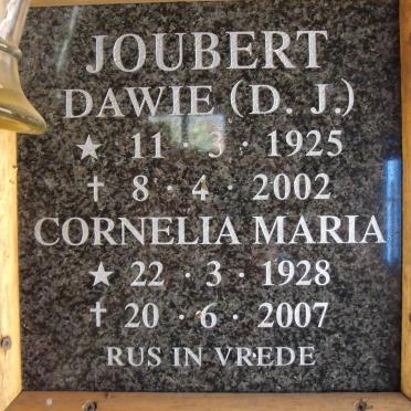 JOUBERT D.J. 1925-2002 &amp; Cornelia Maria 1928-2007
