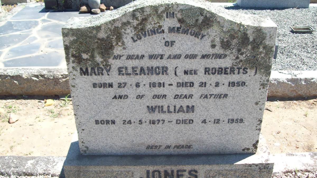 JONES William 1877-1959 &amp; Mary Eleanor ROBERTS 1881-1950
