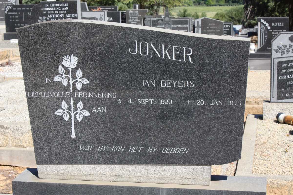 JONKER Jan Beyers 1920-1973