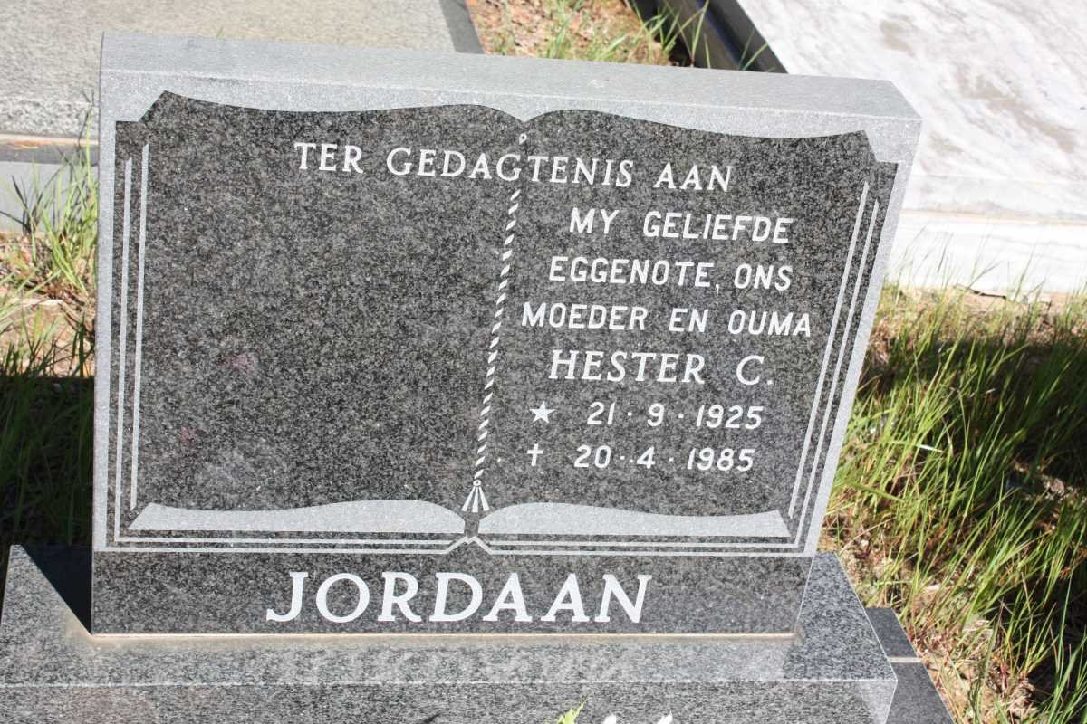 JORDAAN Hester C. 1925-1985