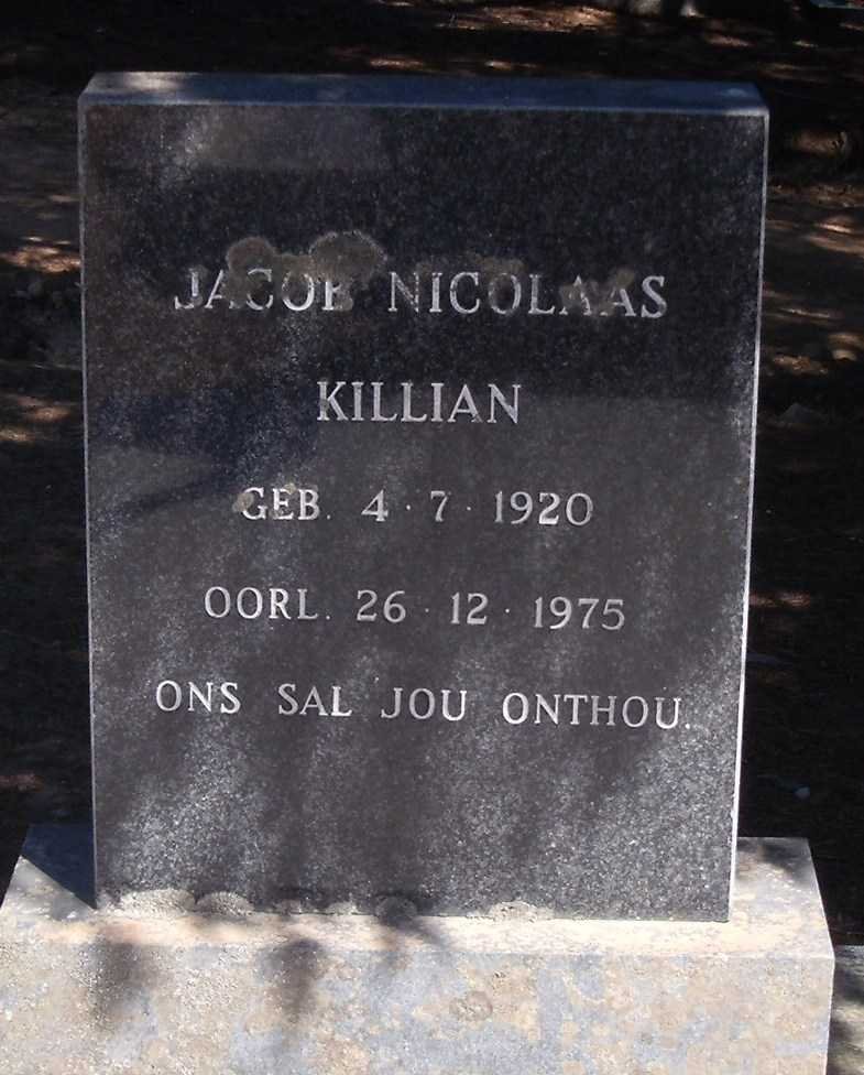 KILLIAN Jacob Nicolaas 1920-1975