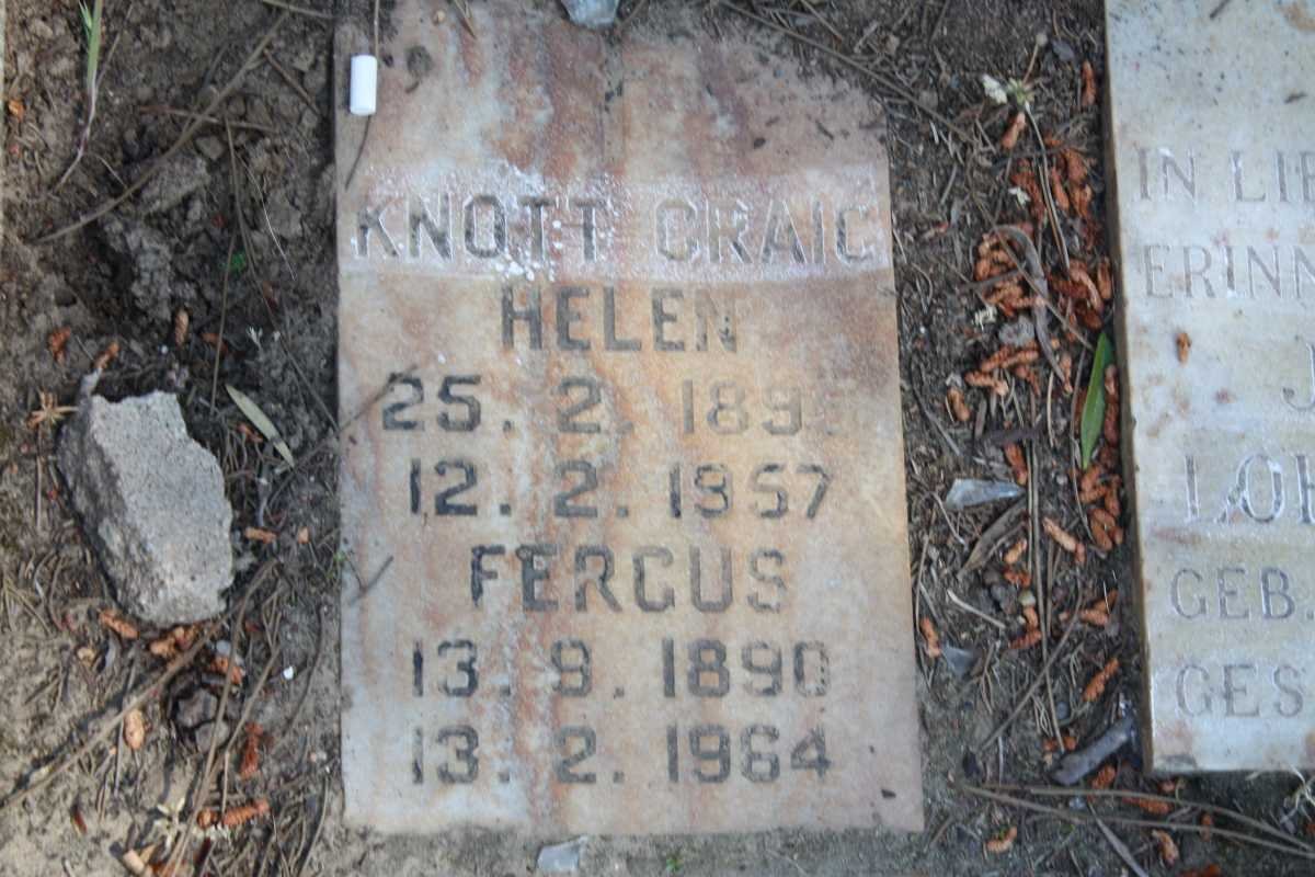 KNOTT Craig Fergus 1890-1964 &amp; Helen 189?-1957