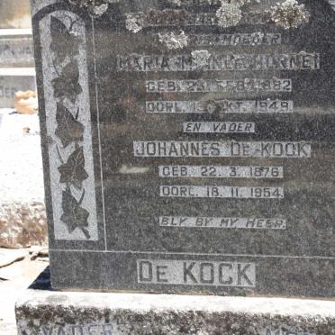 KOCK Johannes ,de 1878-1954 &amp; Maria M. HORNE 1882-1949