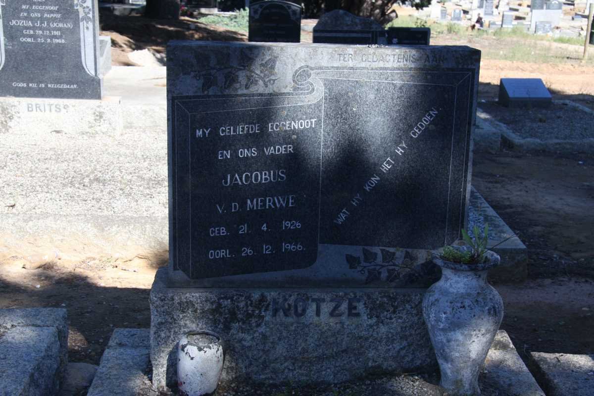 KOTZE Jacobus v.d. Merwe 1926-1966