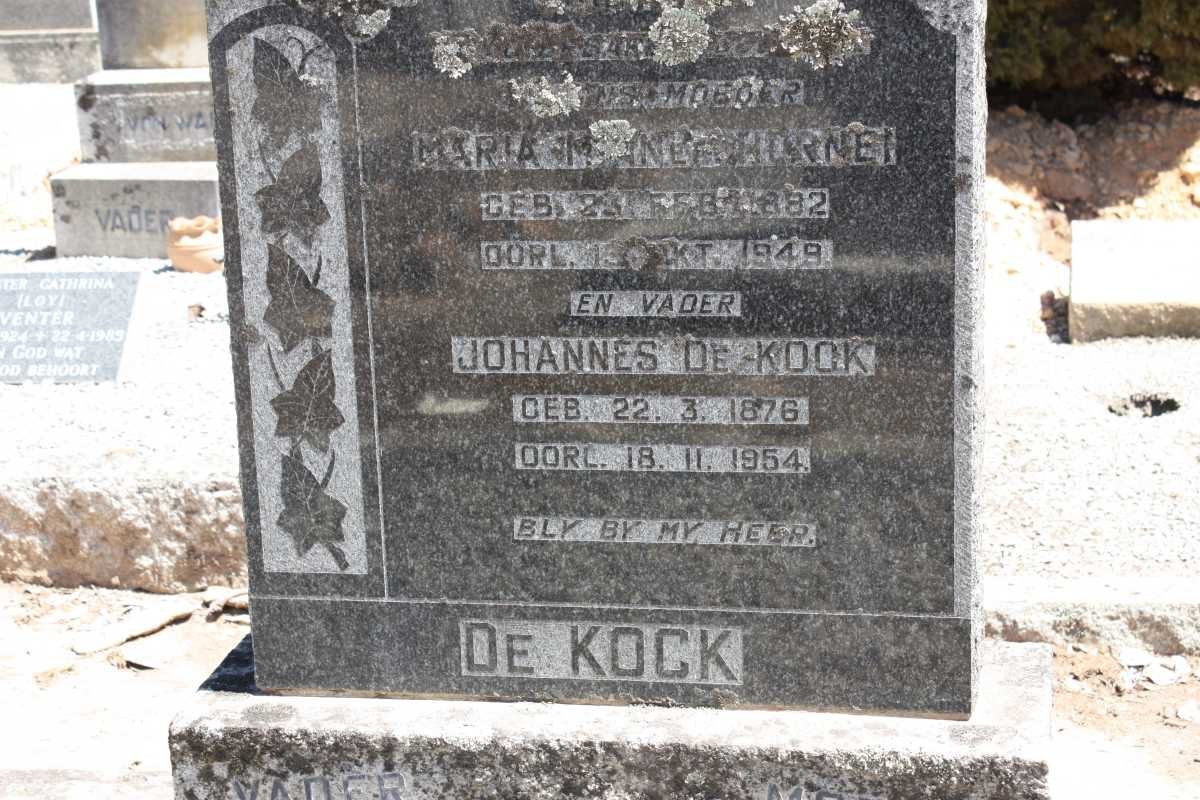 KOCK Johannes ,de 1878-1954 &amp; Maria M. HORNE 1882-1949