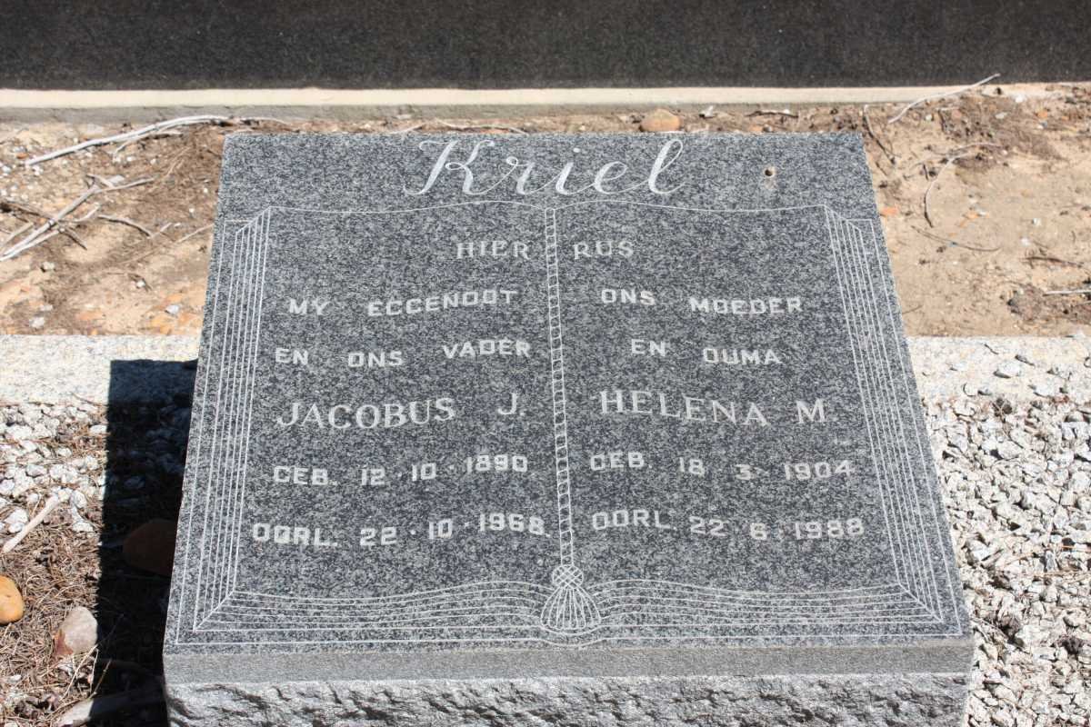 KRIEL Jacobus J. 1890-1968 &amp; Helena M. 1904-1988