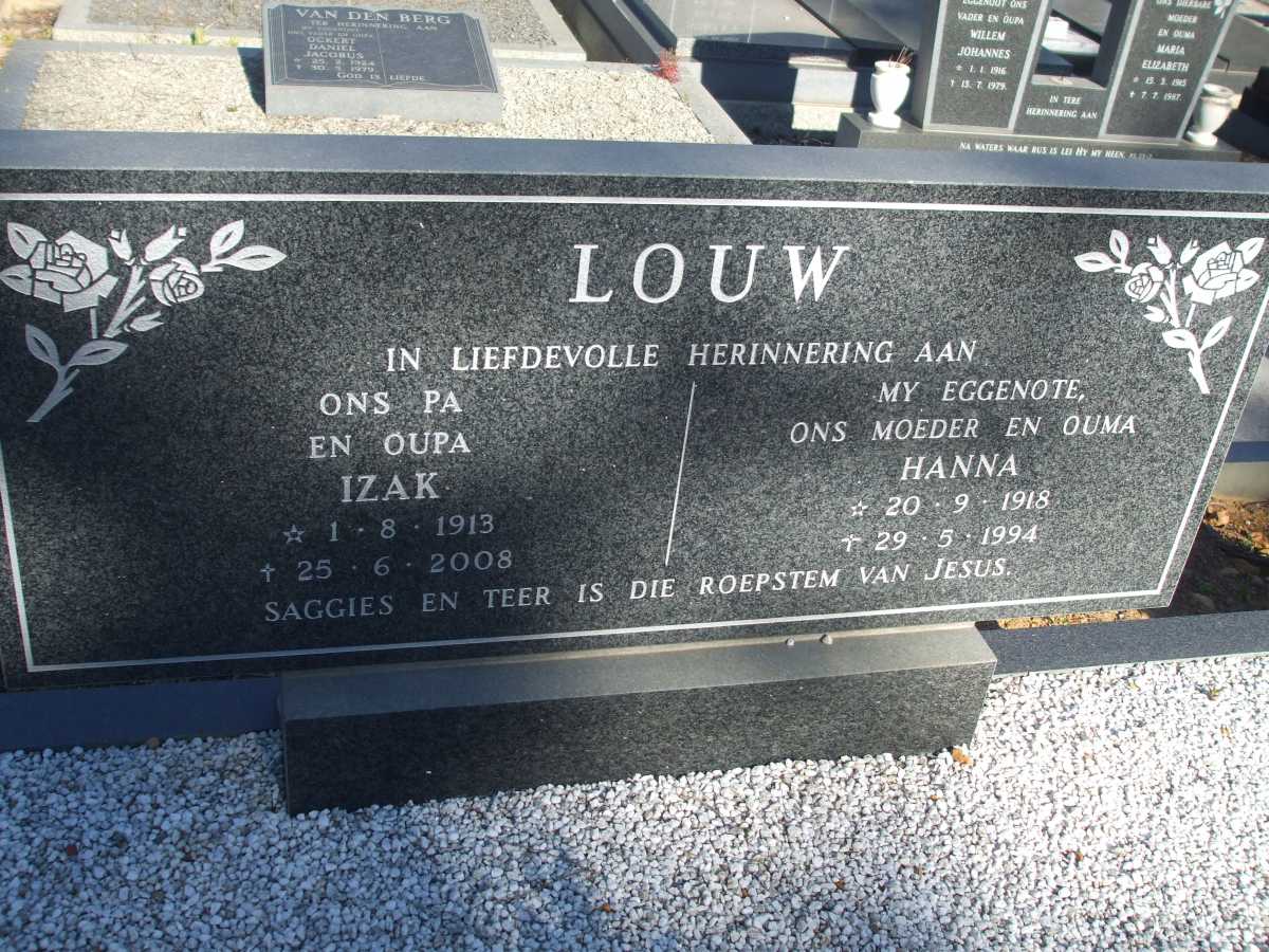 LOUW Izak 1913-2008 & Hannie 1918-1994