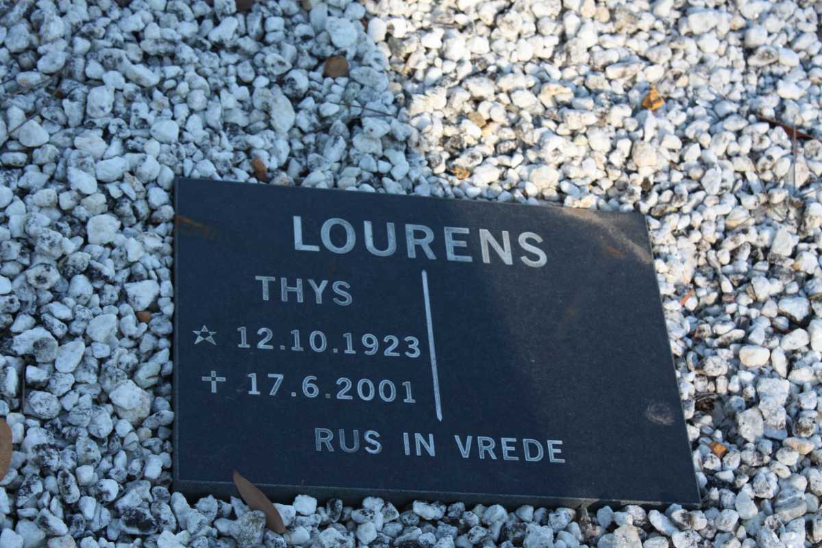 LOURENS Thys 1923-2001