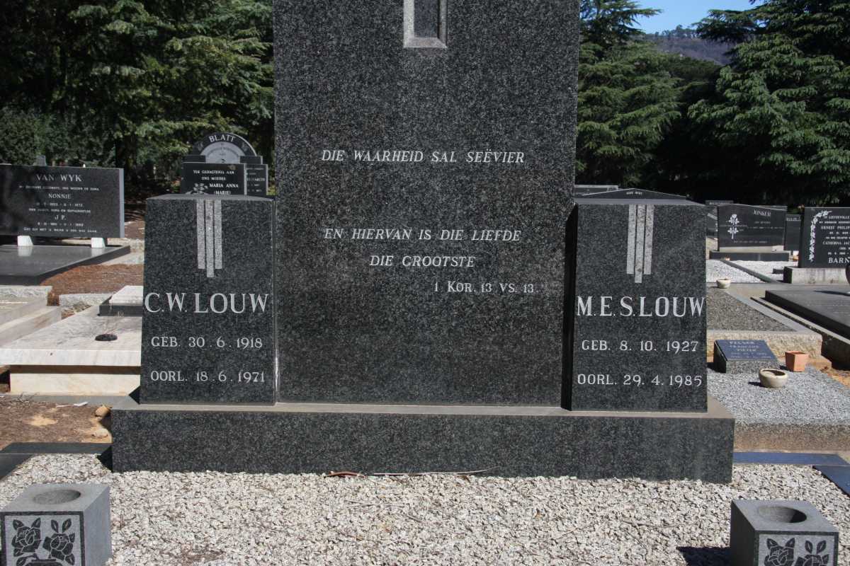 LOUW C.W. 1918-1971 :: LOUW M.E.S. 1927-1985