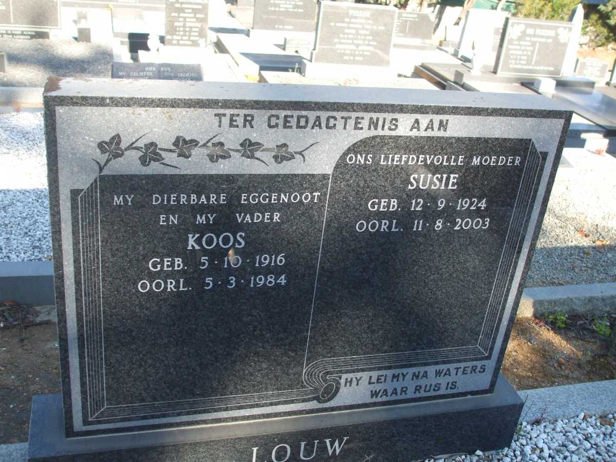 LOUW Koos 1916-1984 & Susie 1924-2003