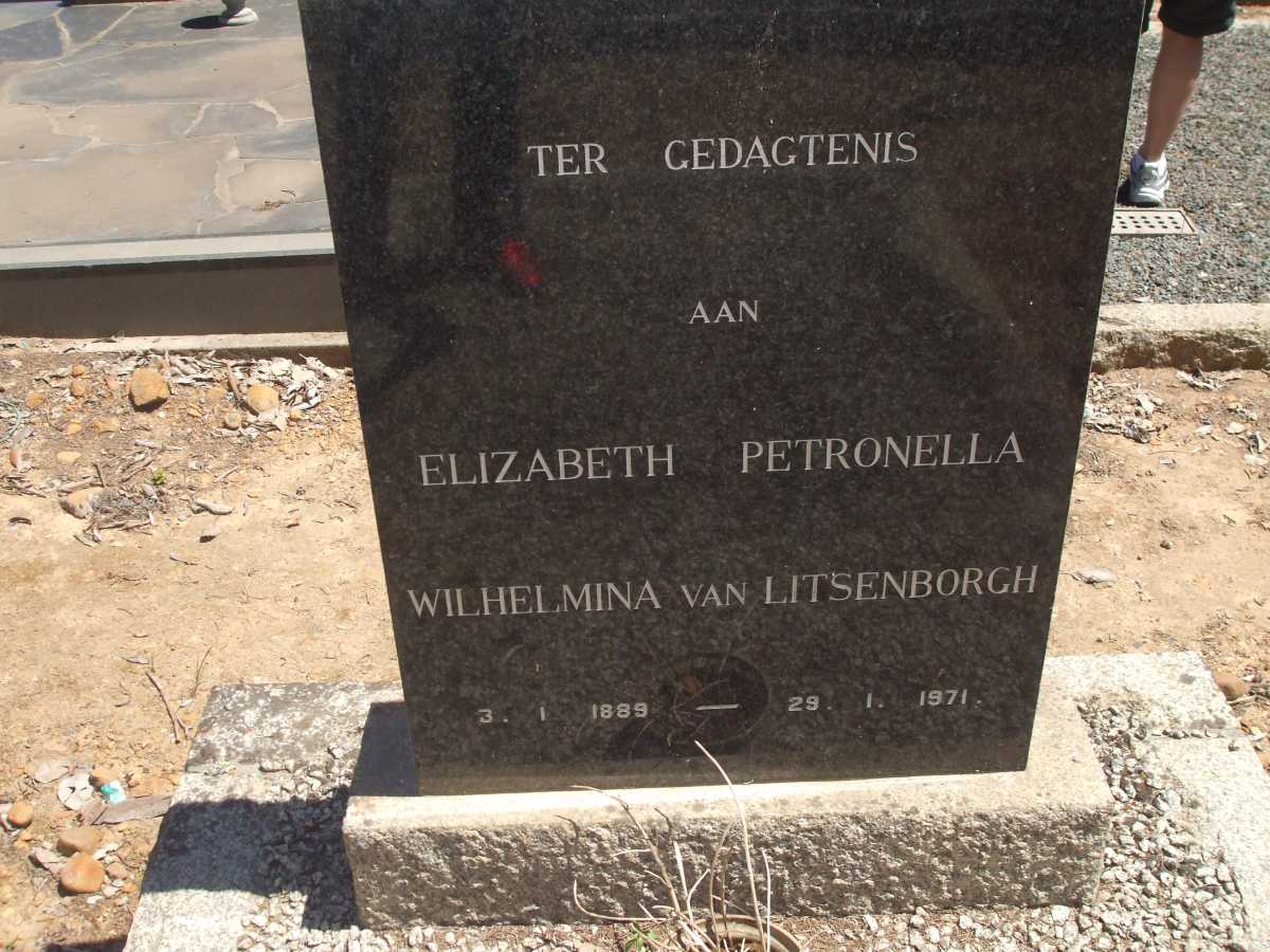 LITSENBORGH Elizabeth Petronella Wilhelmina 1889-1971