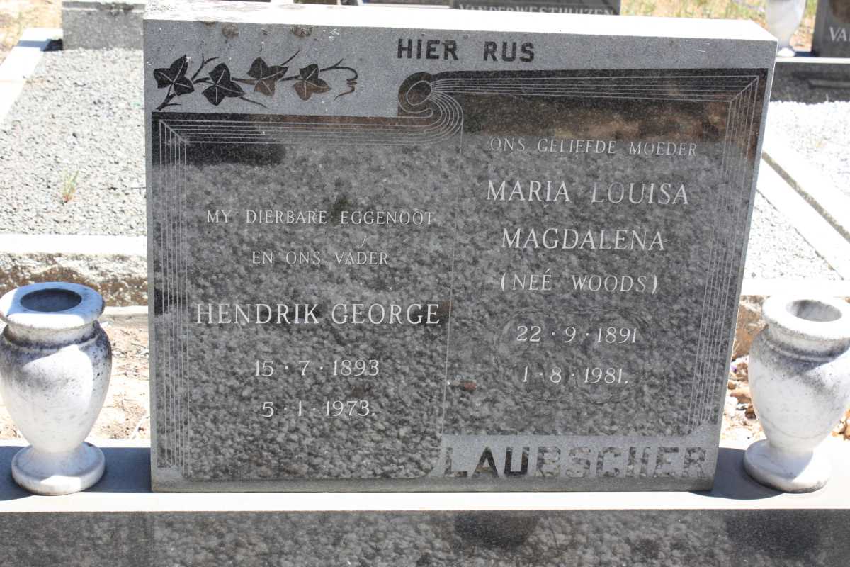 LAUBSCHER Hendrik George 1893-1973 & Maria Louisa Magdalena WOODS 1891-1981