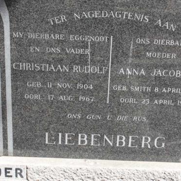 LIEBENBERG Christiaan Rudolf 1904-1967 & Anna Jacoba E. SMITH 1902-1987