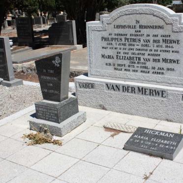 MERWE Philippus Petrus, van der 1864-1944 & Maria Elizabeth HUGO 1873-1950 :: HICKMAN Maria Elizabeth 1909-1993 :: EASTON Gerrieda 1947-1948 _1