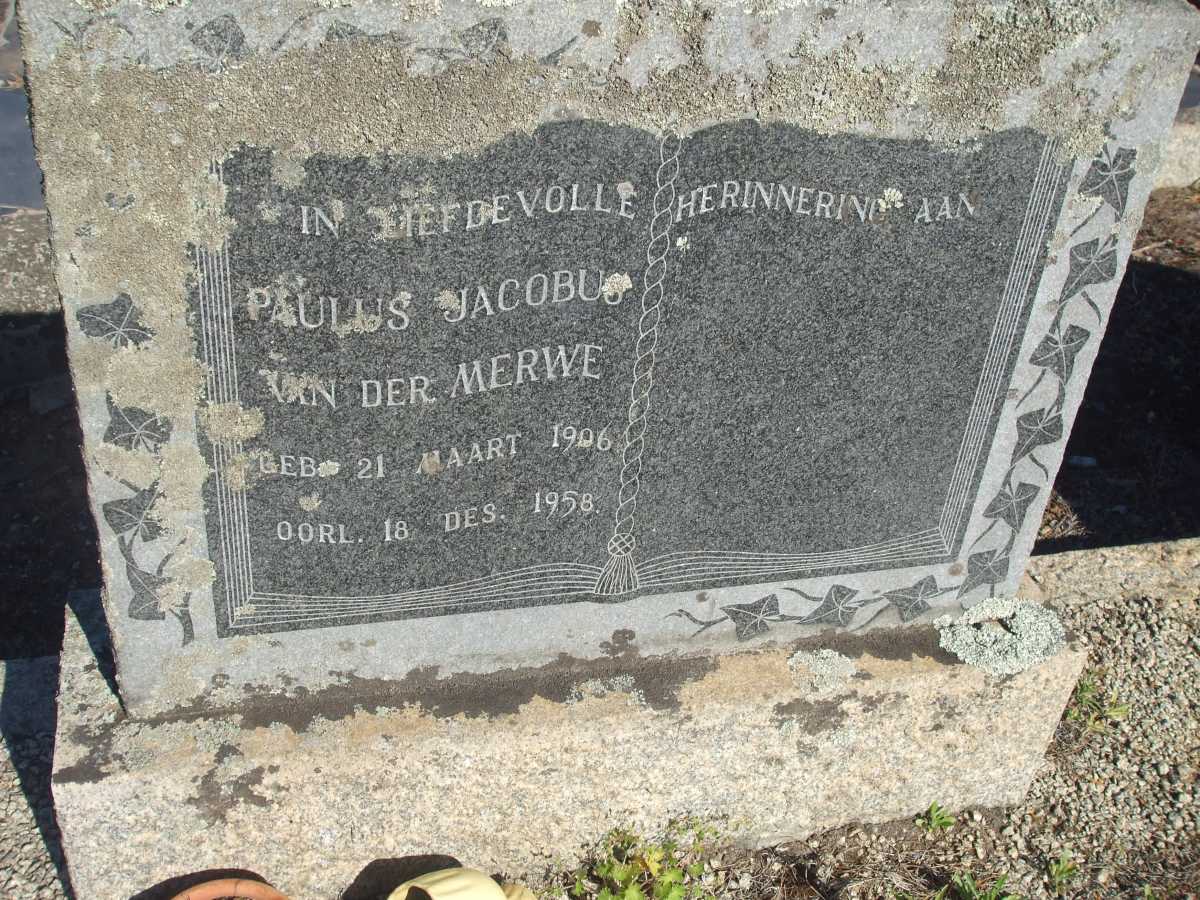 MERWE Paulus Jacobus, van der 1906-1958