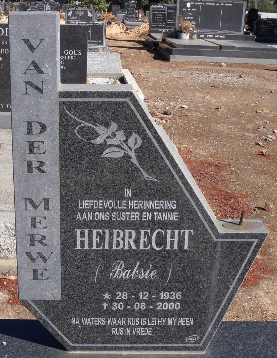 MERWE Heibrecht, van der 1936-2000