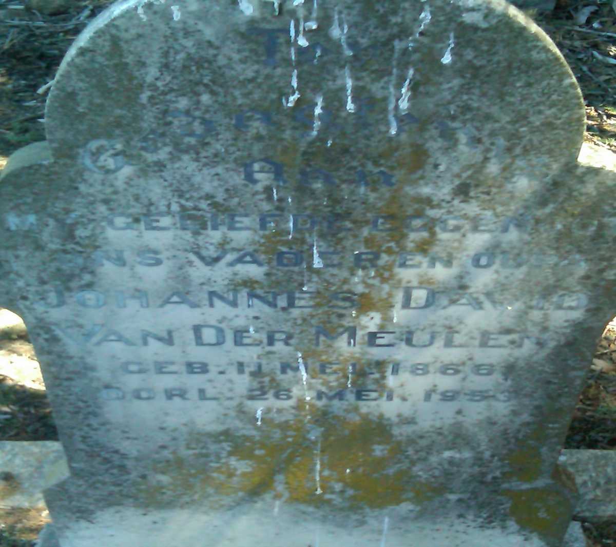MEULEN Johannes Dawid, van der 1866-1953