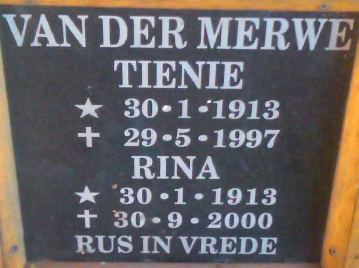MERWE Tienie, van der 1913-1997 & Rina 1913-2000