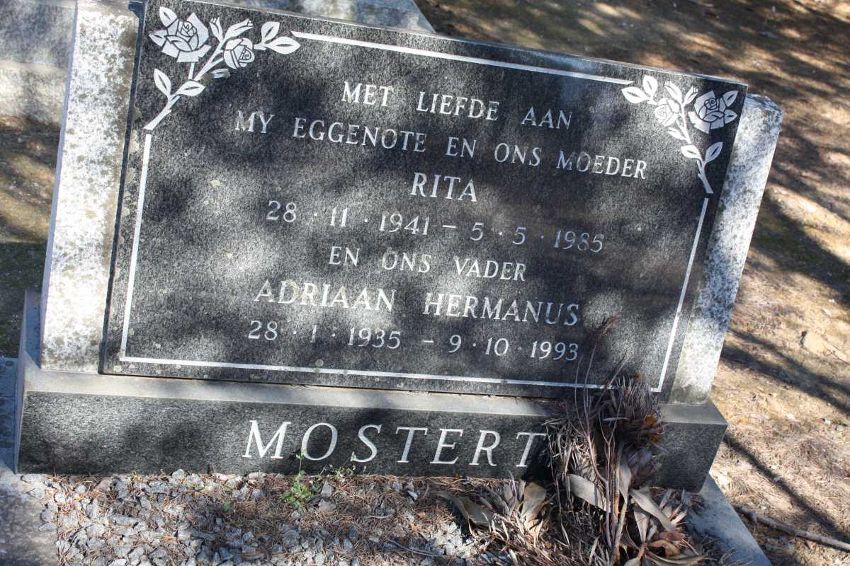 MOSTERT Adriaan Hermanus 1935-1993 & Rita 1941-1985